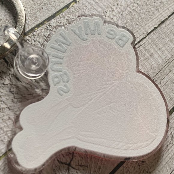 Valentines Day Keychain - Chicken Wing Acrylic Keychain - Custom Made - Be My Wi - Picture 5 of 5